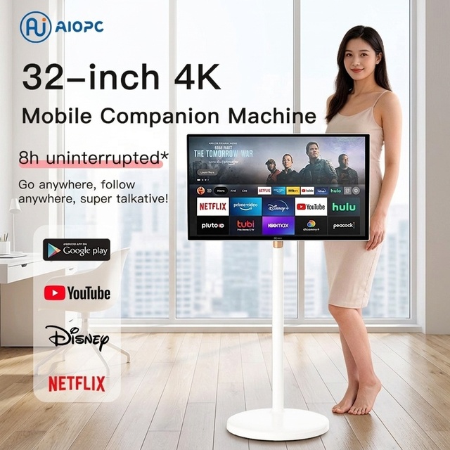 32 Inch Android 15 8GB 128GB Touchscreen Portable Interactive Display LCD Smart TV All-in-One Monitor for Home Entertainment