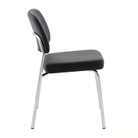 Silla Moderna sin Brazos con Respaldo, Apilable, de PU, para Salas de Conferencia, Silla de Oficina de Cuero