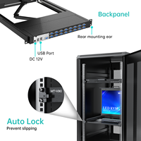 MT-VIKI 19" LCD 1U KVM Switch Rak-Mounted dengan 16-Port VGA + 16 Kabel Paket Laci Konsol