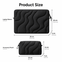 Ensemble de housses matelassées personnalisées pour ordinateur portable, étui rembourré pour ordinateur portable avec pochette d'accessoires assortie