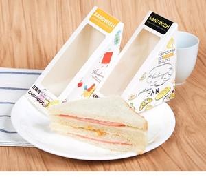 Triangular Transparent <b>Window</b> Sandwich Bakery Cake Packaging Box Disposable Paper Food Packaging Box Kraft Paper Takeaway Box - Product Image 6