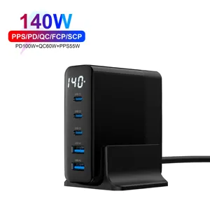 USB-C адаптер питания Display140W 100 Вт 65 Вт PD Ган настольное зарядное устройство 3C2A быстрой зарядки для Macbook замена зарядное устройство по стандартам ЕС/США/штепсельная вилка британского стандарта