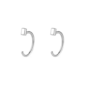 Boucles d'oreilles carrées minimalistes vintage pour adolescents, <span class=keywords><strong>piercing</strong></span> d'<span class=keywords><strong>oreille</strong></span> en cuivre pour femmes, hommes, bijoux unisexes - Product Image 1
