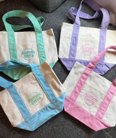 Bolsa de Mano de Lona con Asa de Color Personalizado, Bolsa de Compras de Algodón al por Mayor con Logotipo OEM