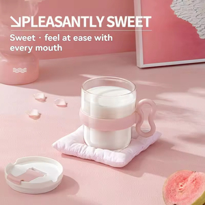Mug en <span class=keywords><strong>verre</strong></span> en forme de nuage 440 ml, écologique, style moderne, <span class=keywords><strong>verre</strong></span> <span class=keywords><strong>à</strong></span> <span class=keywords><strong>eau</strong></span> froide d'été avec couvercle et paille, <span class=keywords><strong>rose</strong></span> et noir, pour le thé de l'après-midi - Product Image 4