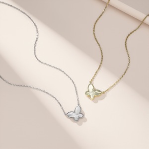 Collana in Argento S925 con Farfalla Retrò, Stile Europeo e Americano, Lusso Discreto, Gioiello da Collo di Nicchia - Product Image 2