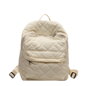 Professional Customization Travel Hiking Casual Diamond Quilted Solid Color Backpack - Product Image 2
