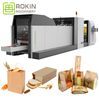 Machine à fabriquer des sacs en papier à fond en V Rokin avec fenêtre en plastique et colle thermofusible, petite machine