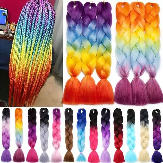 QSY rambut Afro produk rambut sintetis rambut kepang Jumbo warna Ombre rambut kepang Jumbo untuk kepang Crochet Putar