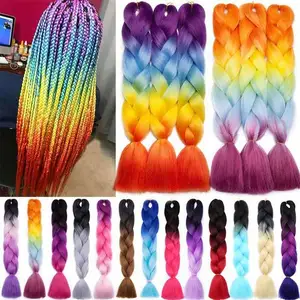 QSY Afro Hair Products Synthetic Hair Jumbo Braid Ombre Color Jumbo Braiding Hair For Crochet Braids Twist