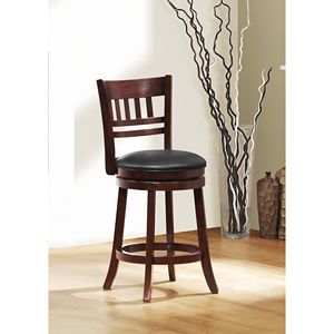 เก้าอี้รับประทานอาหารไม้เนื้อแข็ง dB 1ชิ้นเก้าอี้สูง360องศาหมุนได้เก้าอี้วางเท้าลายเชอร์รี่สีเข้มร้านอาหาร - Product Image 1