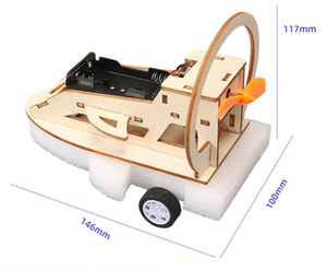 OKYN-G9181 Kit Científico de Hovercraft Eléctrico de Madera DIY, Juguete STEM con Amortiguación de Aire para Niños, Aprendizaje en Casa y Escuela - Product Image 3