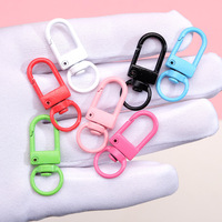 Vente en gros d'accessoires de mode DIY, porte-clés mousqueton, en vrac, couleurs bonbon, fermoirs à ressort pivotants, crochets à ressort, fermoirs à déclenchement pivotants