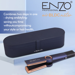 ENZO <strong>2025</strong> <strong>New</strong> Arrivals <strong>Titanium</strong> Flat Iron Plancha De Cabello Professional Leather Box Airflow Hair Dryer and Straightener 2 in 1