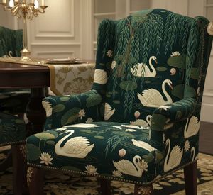 Tela de tapicería estampada Premium Swans In Bloom por yarda, tela decorativa con diseño floral de cisnes para muebles, cojines de sofá y cortinas. - Product Image 2