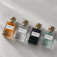 Flacon de parfum en verre de luxe avec bouchon couronne 30ml 50ml 100ml, logo personnalisé, flacon de parfum vide avec boîte cadeau OEM ODM