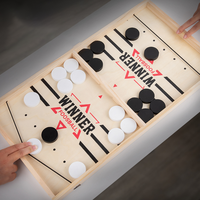 Venta caliente Catapult Ajedrez Escritorio de madera Mini Juego de mesa de hockey 2 jugadores Juguetes de batalla Juego de ajedrez interactivo familiar para niños