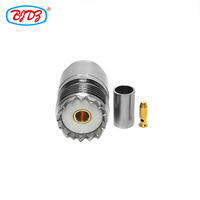 Matériau en laiton d'approvisionnement d'usine SO-239 UHF femelle Jack prise à sertir pour RG58 LMR195 LMR200 RG223 câble Rf connecteurs coaxiaux coaxiaux