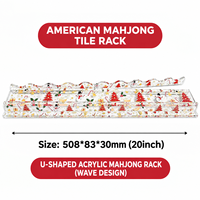 Supports de Mahjong de Noël Classiques et Luxueux 20 pouces – Ondulations et Règles en Acrylique Disponibles à la Sélection – Vente en Gros et au Détail
