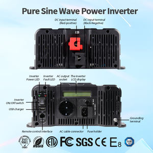 <span class=keywords><strong>1500W</strong></span> hors réseau <span class=keywords><strong>convertisseur</strong></span> d'énergie solaire à onde sinusoïdale Pure <span class=keywords><strong>12V</strong></span> 24V 48V à 110V <span class=keywords><strong>220V</strong></span> avec écran LCD avec fonction de dérivation - Product Image 3