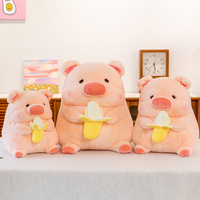 Jouets en peluche mignons - Ensemble de jouets en peluche cochon tenant une banane