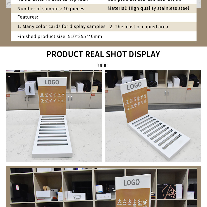 Custom Metal Countertop Showing Mosaic Marble Granite Ceramics Tile Sample Displays Tabletop Stand Quartz Stone Table Rack