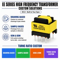 Transformateur EE personnalisé à noyau de ferrite EE10 EE13 EE16 pour alimentation à découpage 660/400V, sur carte PCB