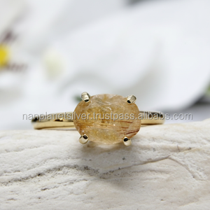 ชุดแหวนอัญมณีสีทองพร้อมง่ามสำหรับงานแต่งงานของขวัญงานหมั้นหรืองานครบรอบ - Product Image 1