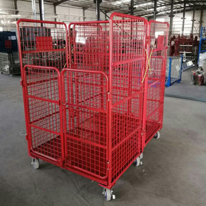 Carro de logística de hierro de doble puerta y una sola capa para jaulas de almacenamiento al por mayor - Product Image 1