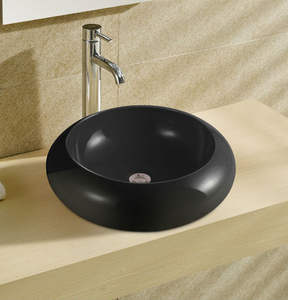 Lavabo Redondo de Cerámica para Baño, Diseño Artístico en Color - Product Image 5