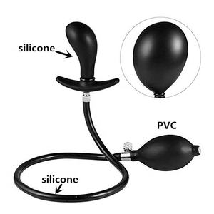 Tapón anal inflable de expansión de silicona de buena calidad, juguete sexual a tope impermeable de grado médico seguro para el cuerpo para hombres, mujeres y principiantes - Product Image 2