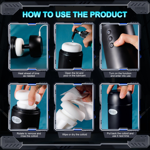Masturbateur masculin de jouet sexuel de vibration de mise à l'échelle télescopique et de succion dans la caractéristique de chauffage de prononciation de conception de tasse d'avion d'espace - Product Image 5