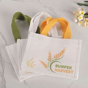Customizable Canvas Handheld <b>Foldable</b> Durable <b>Bag</b> with Heat Transfer Custom Logo Printing for Shopping Work School and Gift Use - Product Image 3