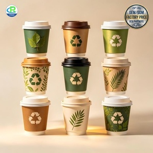 Vasos de Papel para Bebidas Frías con Doble Recubrimiento de <span class=keywords><strong>PE</strong></span>, Venta al por Mayor, 12oz 16oz, Vasos Desechables para Smoothies y Jugos con Logotipo Personalizado Impreso y Tapa Antiderrames - Product Image 1