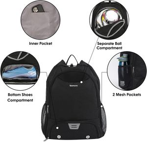 Échantillon gratuit Sac à dos de sport imperméable à grande capacité Bestseller pour le basketball Compartiment de rangement pour les ballons Chaussures - Product Image 3