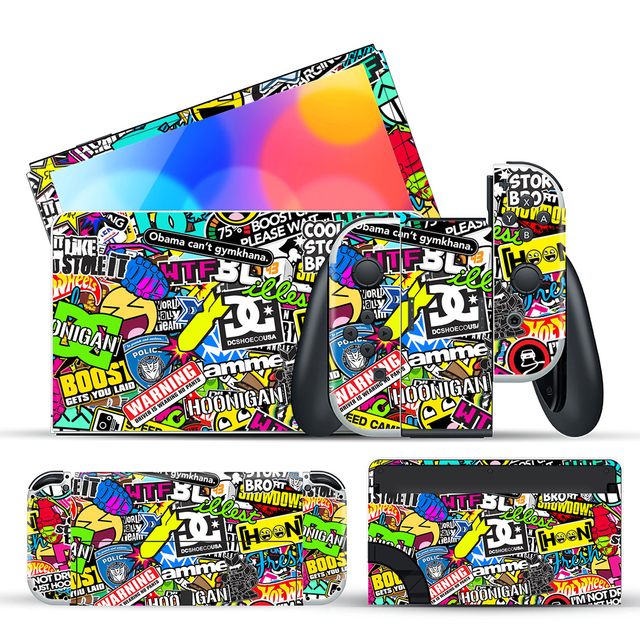 Custom Cute Anime Kawaii Cartoon Design Protective Full Wrap Vinyl Decal Pastel Sticker Skin for Nintendo Switch Oled Video Game