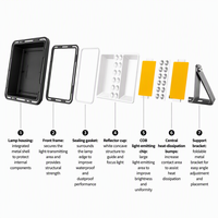 Nouvelle lampe de camping solaire transfrontalière, recharge USB, multifonctionnelle, support magnétique de fixation, lampe de travail COB
