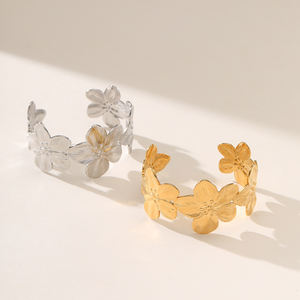 Bracciali Unisex in acciaio inox grosse dichiarazioni bracciali 18K placcato oro braccialetto a farfalla classico impermeabile gioielli di alta qualità - Product Image 5