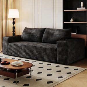 Canapé sectionnel carré convertible moderne de haute qualité, design en velours moelleux, compressé sous vide, ensemble de meubles pour salon - Product Image 2