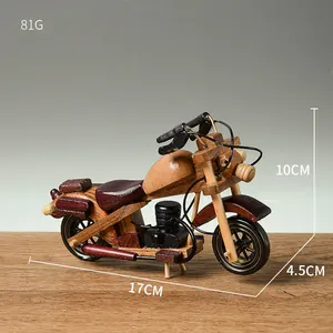 High Quality Wooden Motorcycle Handicraft Toy Wholesale Custom Vintage Wooden Decoration Entertainment Birthday Gift Desk Decor