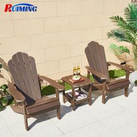 Chaise Adirondack en HDPE pour jardin, extérieur, imperméable, écologique, en composite plastique et bois, mobilier de patio moderne