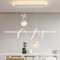 Lampu Gantung LED Aluminium Modern 90cm 96W 3CCT 165-265V  Kecerahan Tinggi Garansi 2 Tahun untuk Dapur Ruang Makan