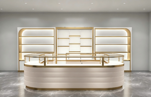 Jewelry Display Kiosk with <b>Lockable</b> <b>Cabinets</b> Modern Custom Mall Booth for High-End Accessories Retail & Brand Showcase Solution - Product Image 3