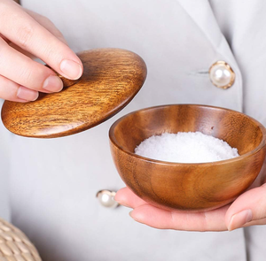 Tigela de Arroz de Madeira Natural Ecológica, Recipiente para Salada e Sopa, Tigela de Madeira com Tampa para Cozinha Doméstica - Product Image 3