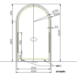 Porte pivotante à axe central à 360 degrés, en aluminium et verre, pour magasin, extrêmement étroite (18 pouces) - Product Image 5