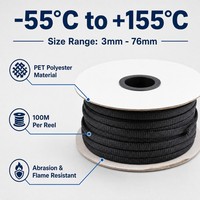 Funda trenzada de nailon de tejido abierto reforzada para mascotas, de alta resistencia, para cables de rack de servidor, grado premium, profesional, de alto rendimiento