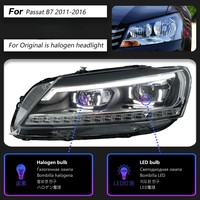 Lampes blanches cristallines 12V 6000K pour VW Passat B7 2011-2016, coque en ABS de qualité industrielle, Plug+Play, éclairage avant
