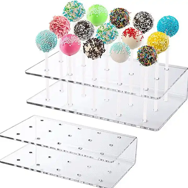2 PCS Cake Pop Holder Display Stand for 12 Candy Pops Clear Acrylic Dessert  Rack Candy Making Supplies Candy Making Accessories Cake Pop Sticks Stand  Cake Pop Stand 