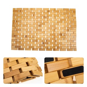 Modern solid non-slip foldable <b>roll</b> bamboo bathroom <b>mat</b>, shower room non-slip <b>mat</b>, balcony and kitchen floor <b>mat</b>. - Product Image 5