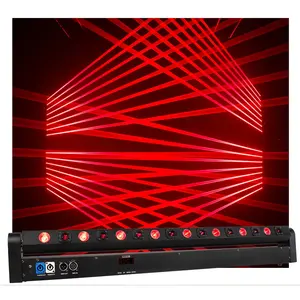 Penjualan laris Laser lampu sorot Led warna merah 8 mata kepala bergerak Rgb 3 dalam 1 Warna Penuh Bar cahaya Laser Bar lampu